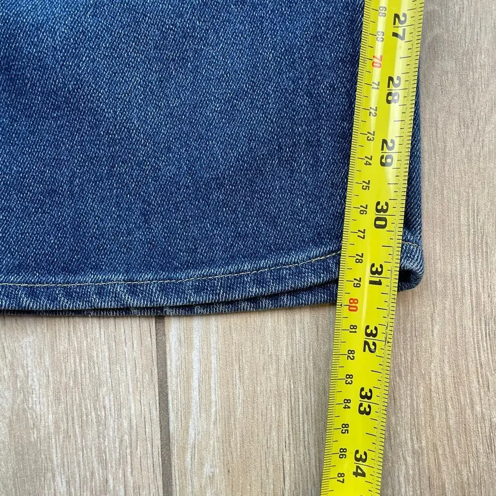 Vintage Lee Jeans Womens 38 USA Union Made High Rise Straight Leg Blue Mom Denim